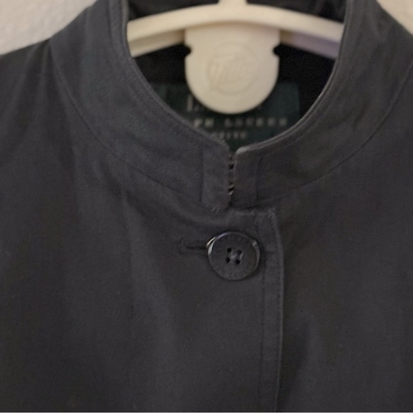 Lauren Ralph Lauren Jacket Cotton Blend Mandarin Collar Black Women’s Size 10P - Picture 4 of 16